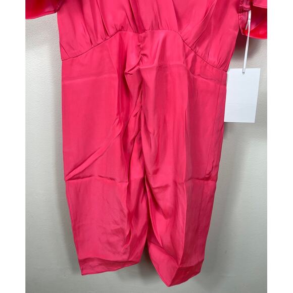 New Amanda Uprichard Sheena Silk Mini Dress in Pink Women's Size M - Picture 4 of 8